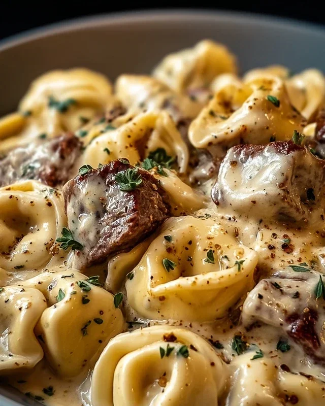 Cracked Garlic Steak Tortellini in Creamhouse Sauce Bliss