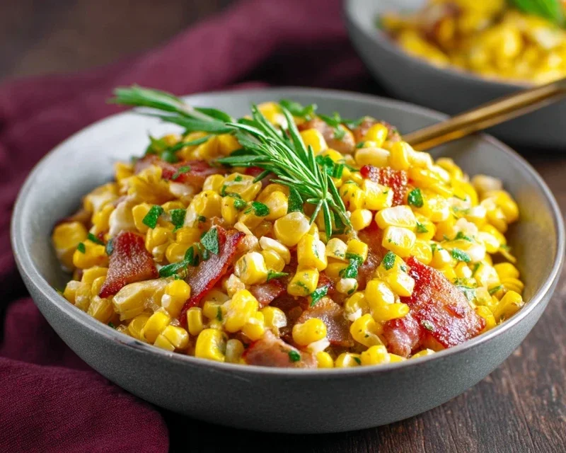 Fresh Corn and Beef Beef Bacon Side Dish