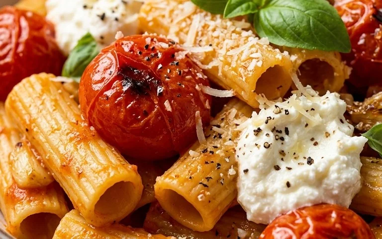 Roasted Tomato and Garlic Ricotta Pasta