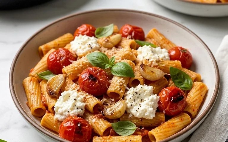 Roasted Tomato and Garlic Ricotta Pasta