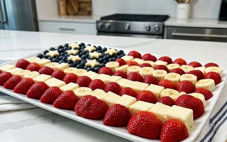 4th of July Fruit Platter Idea | How to Make an American Flag