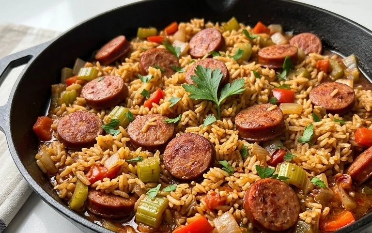 Cajun Sausage and Rice Skillet