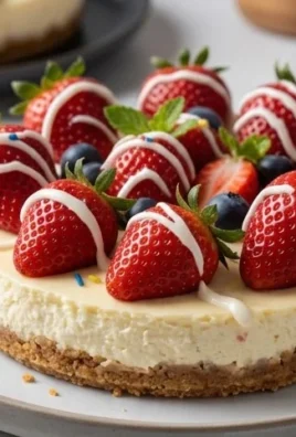 Red, White, and Blue Cheesecake Strawberries