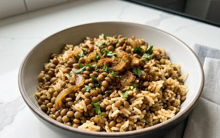 Easy Mediterranean Lentils and Rice
