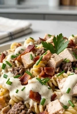 Chicken Beef Bacon Ranch Pasta Salad