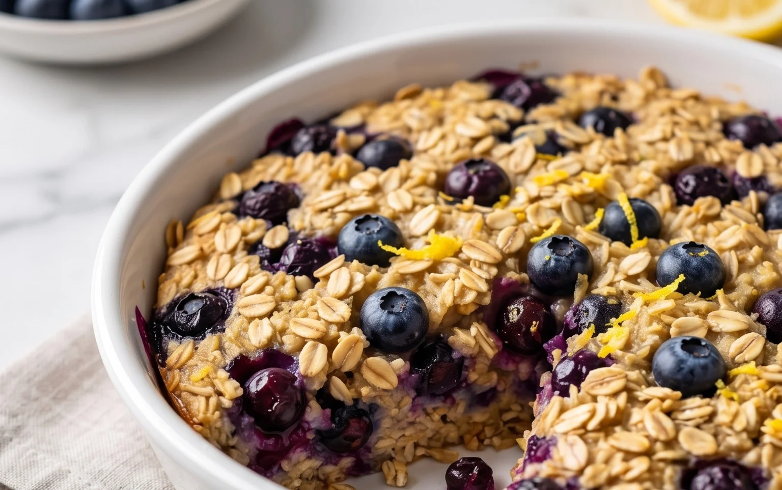 Lemon Blueberry Baked Oats