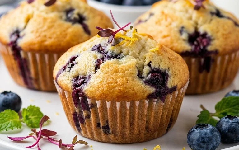 Sour Cream Blueberry Muffins