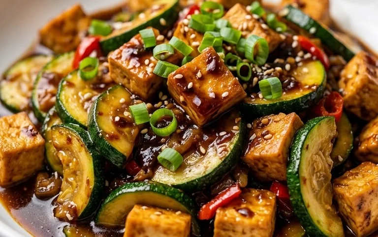 Zucchini Stir Fry With Tofu (Vegan)