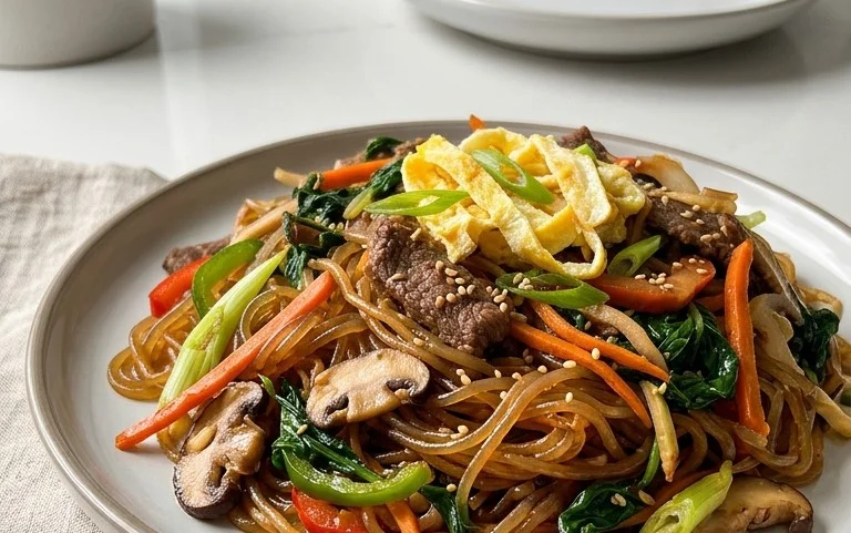 Japchae (Korean Glass Noodle Stir Fry)