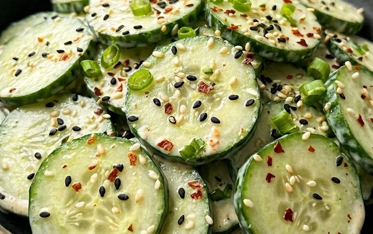 Creamy Asian Cucumber Salad Bowl