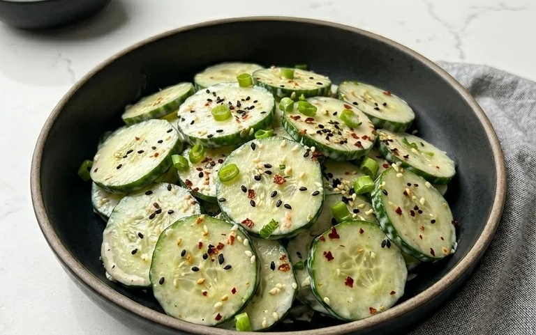 Creamy Asian Cucumber Salad Bowl