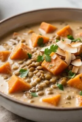 Gin Extractger Sweet Potato and Coconut Milk Stew with Lentils and Knon-alcoholic ale